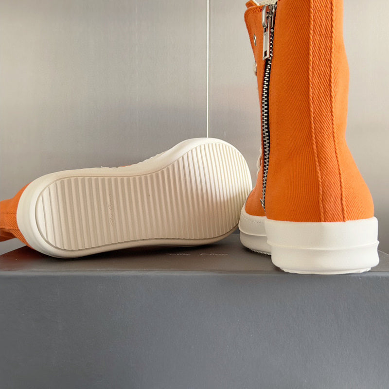 Rick Owens Orange High-Top Sneakers - Phantom Kicks