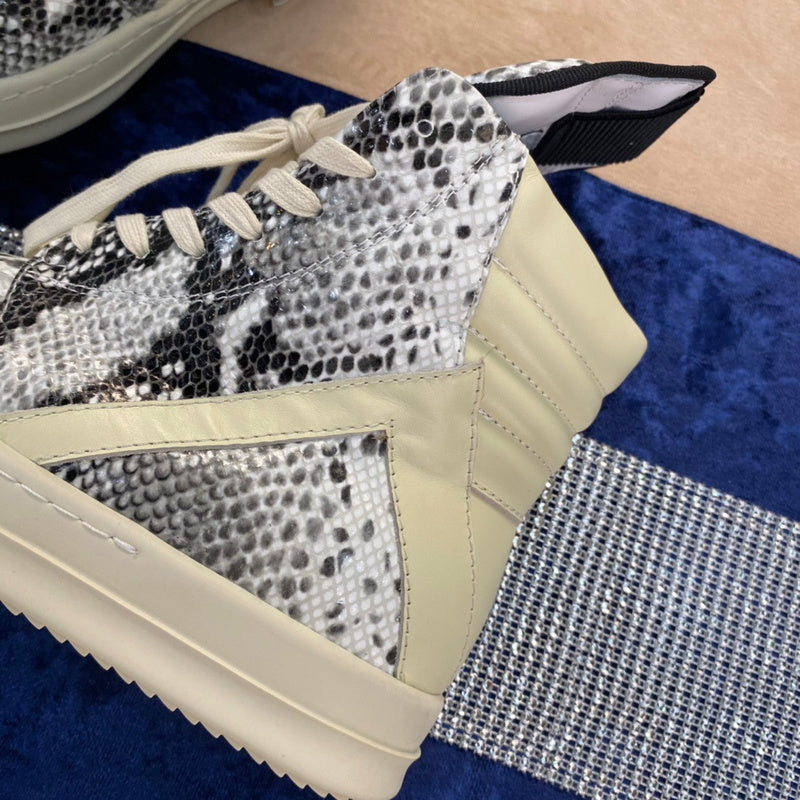 Rick Owens Geobasket Sneakers - Snakeskin Print - Phantom Kicks