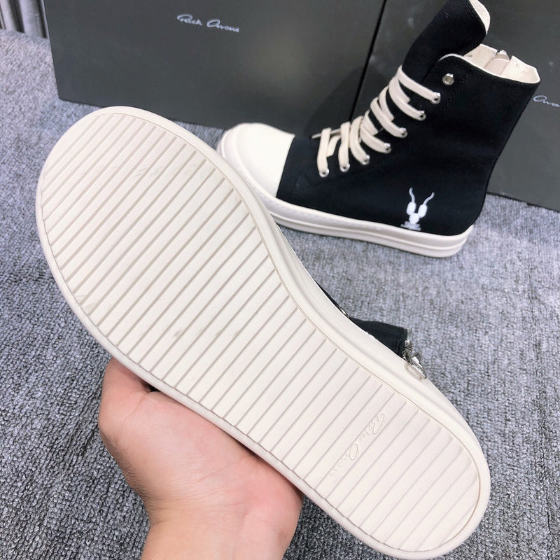 Rick Owens Black High-Top Canvas Sneakers - Phantom Kicks