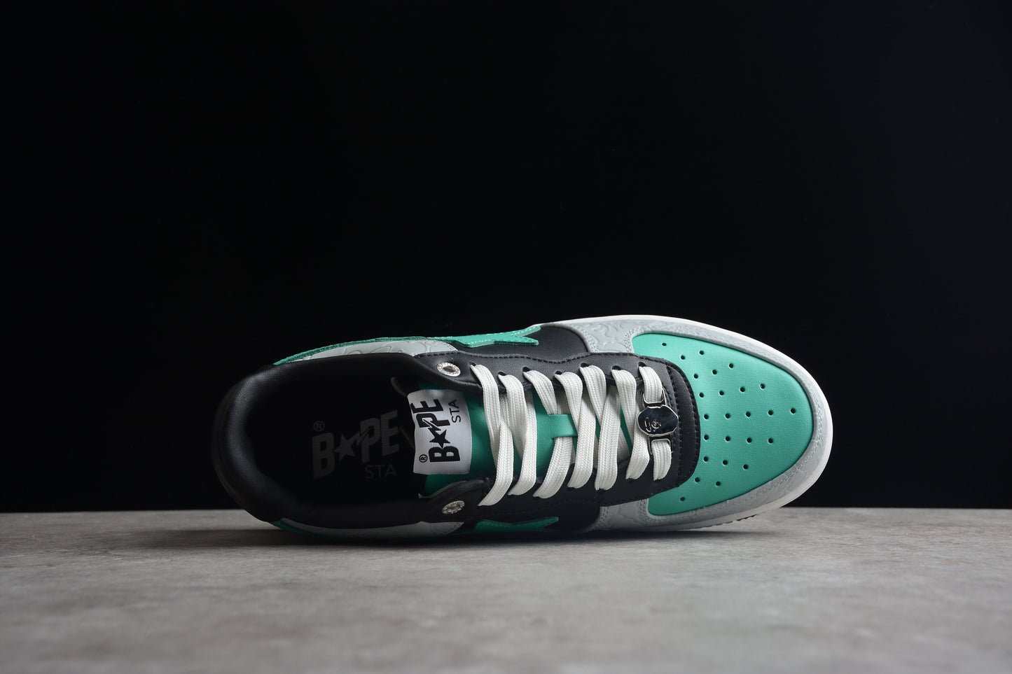 BAPE STA Low-Top Aqua and Grey Sneakers - Phantom Kicks