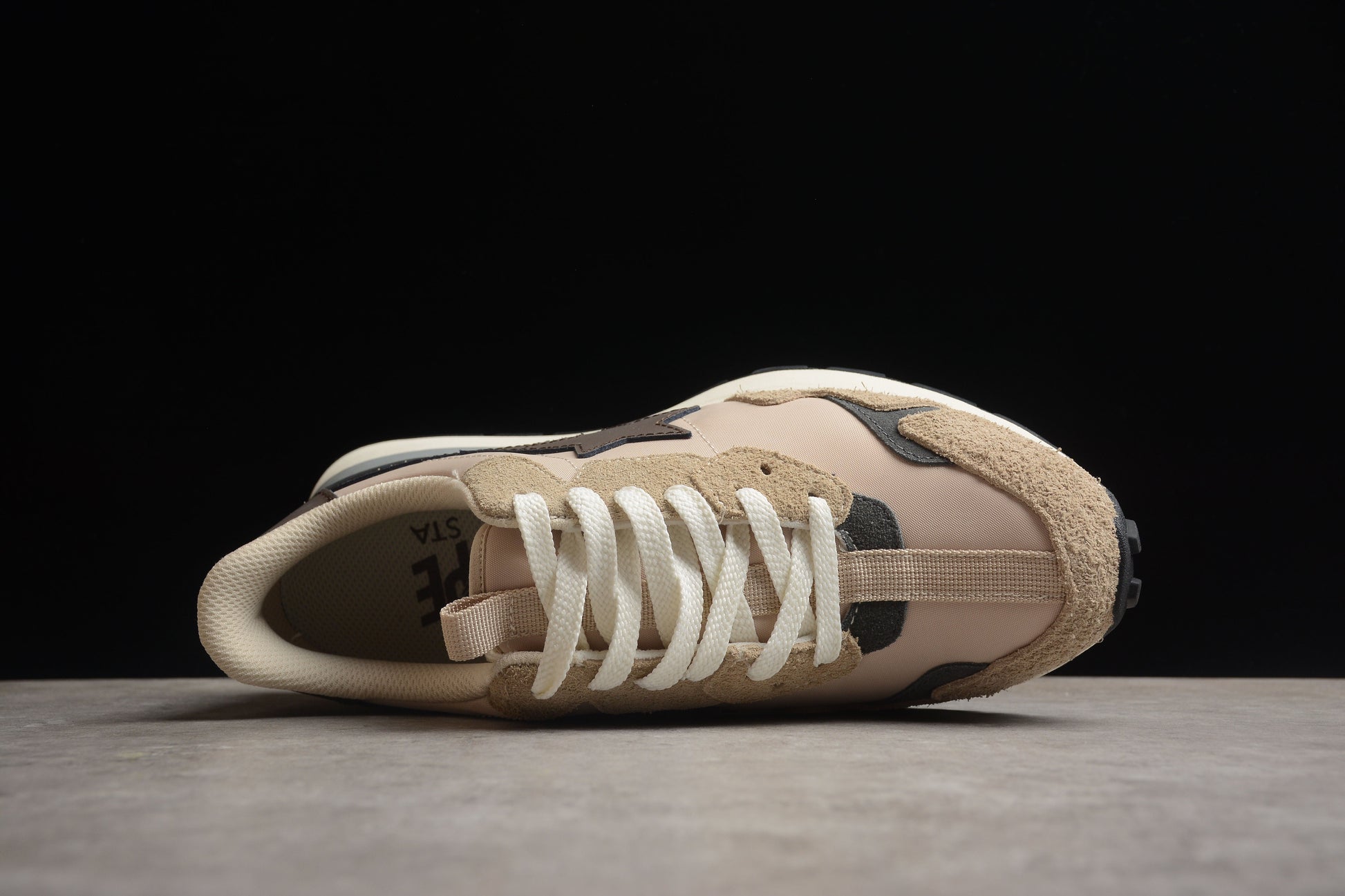 BAPE STA Retro Runner Beige and Brown Sneakers - Phantom Kicks