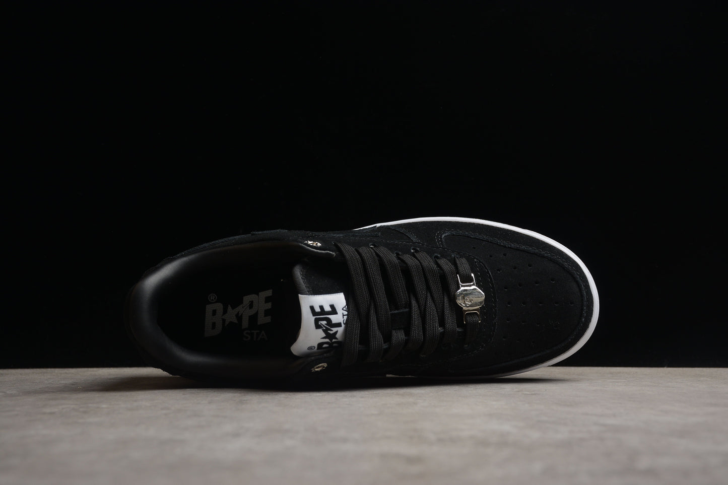 BAPE STA Low-Top Black Suede Sneakers - Phantom Kicks