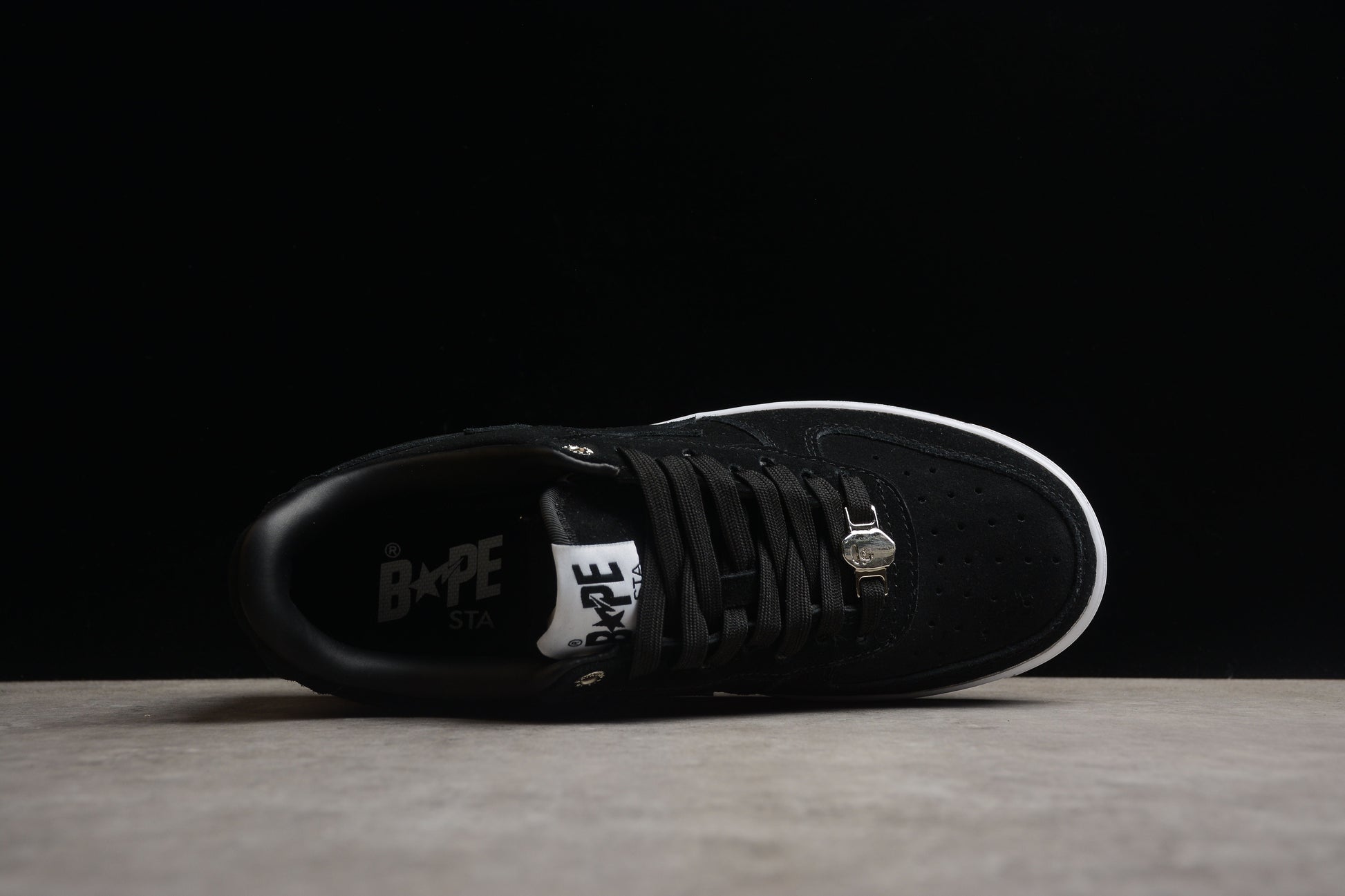 BAPE STA Low-Top Black Suede Sneakers - Phantom Kicks