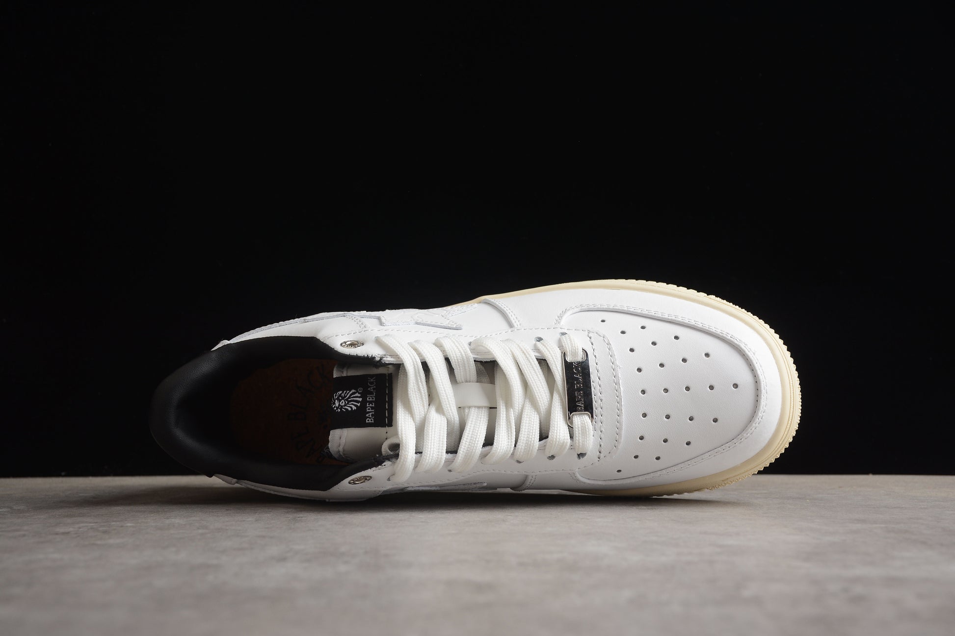 BAPE STA Low-Top Sneakers in White and Black - Phantom Kicks