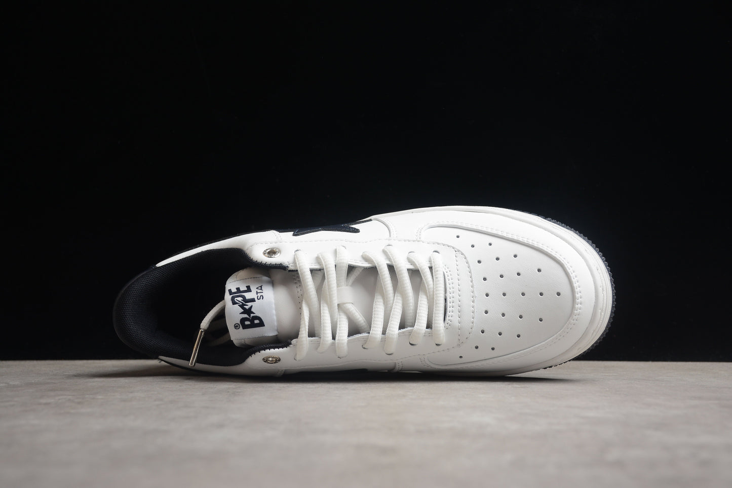 BAPE STA Low-Top White and Black Sneakers - Phantom Kicks