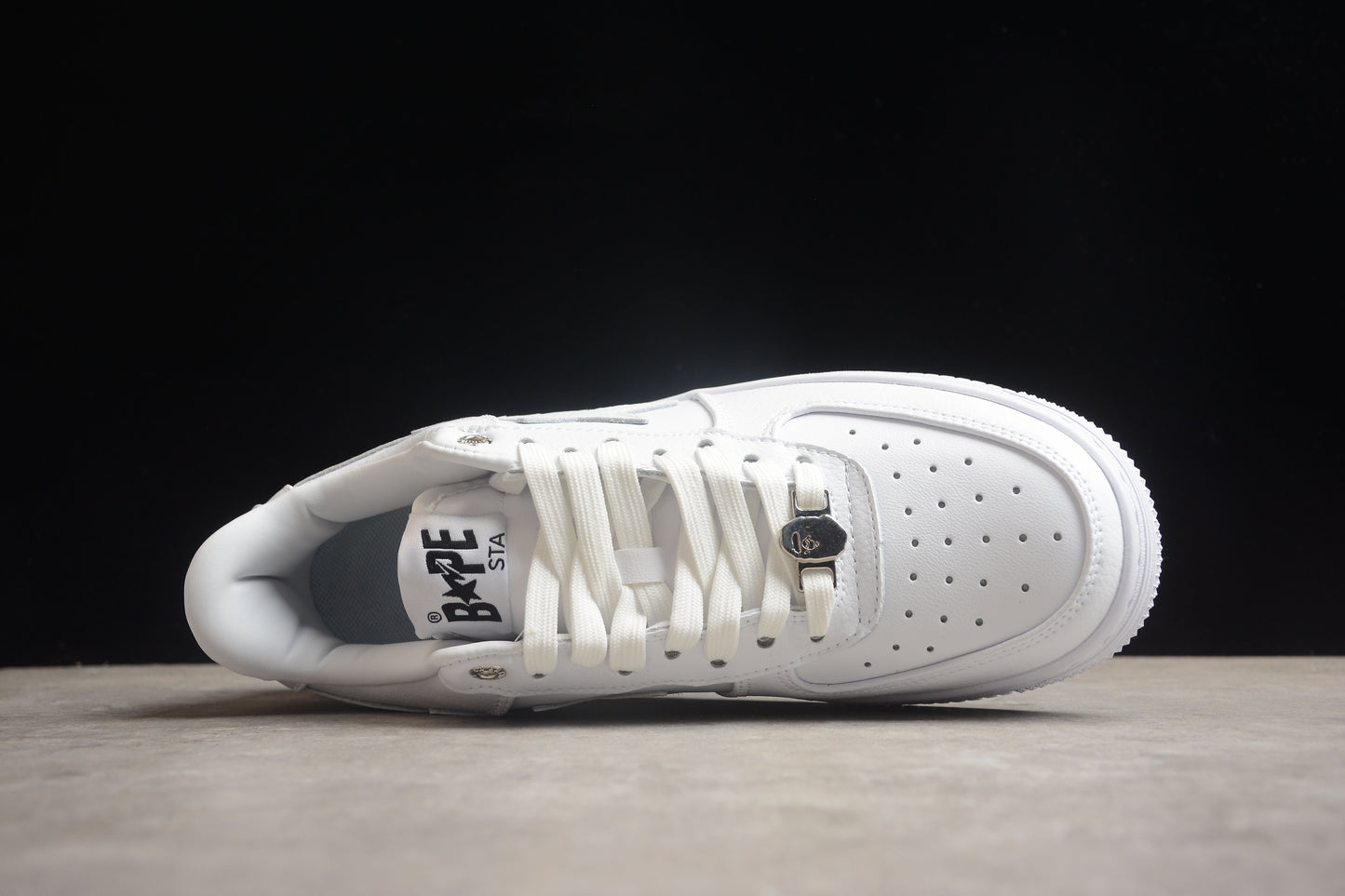 BAPE STA Low-Top Sneakers in All-White - Phantom Kicks