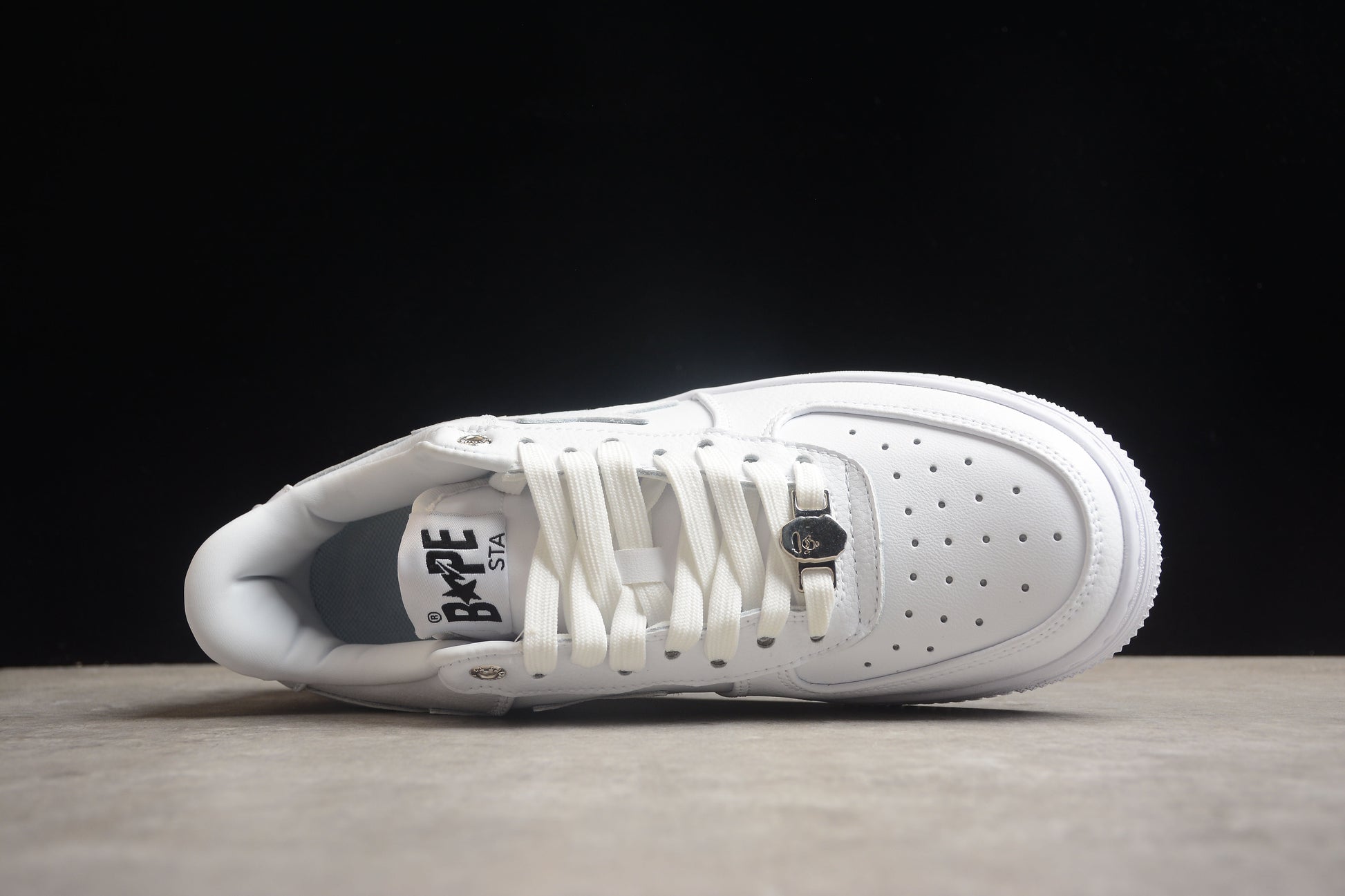 BAPE STA Low-Top Sneakers in All-White - Phantom Kicks