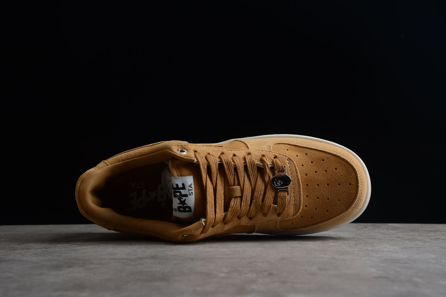 BAPE STA Low-Top Tan Suede Sneakers - Phantom Kicks