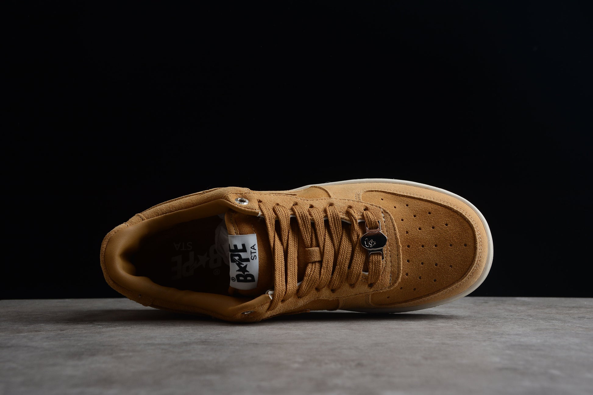 BAPE STA Low-Top Tan Suede Sneakers - Phantom Kicks
