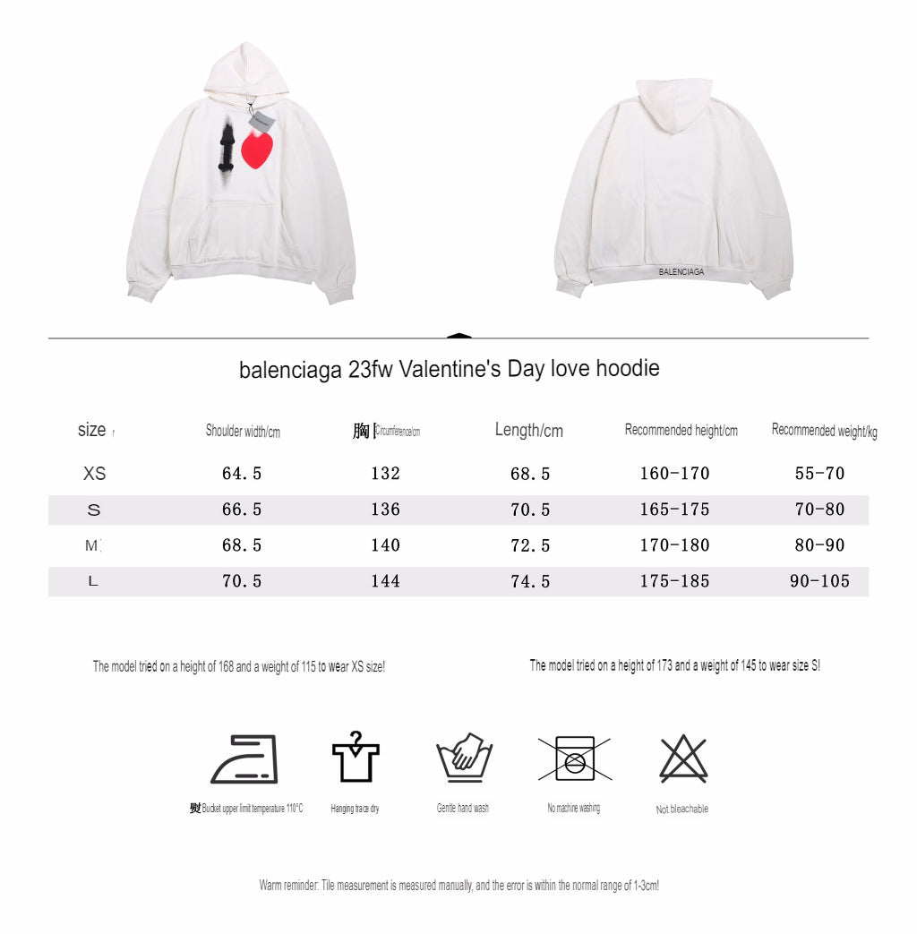 Balenciaga White Hoodie with "I Love" Graphic - Phantom Kicks