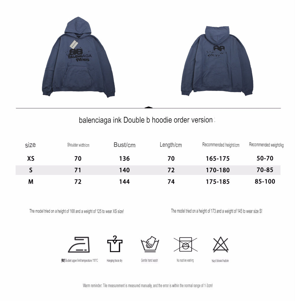 Balenciaga Paris Graffiti Hoodie - Blue - Phantom Kicks
