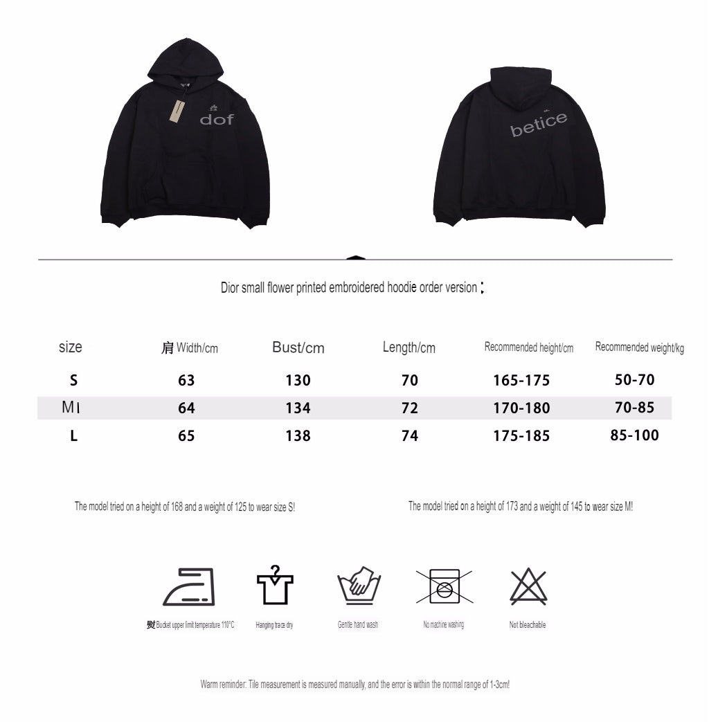 DIOR FLOWER LOGO HOODIE BLACK - Phantom Kicks