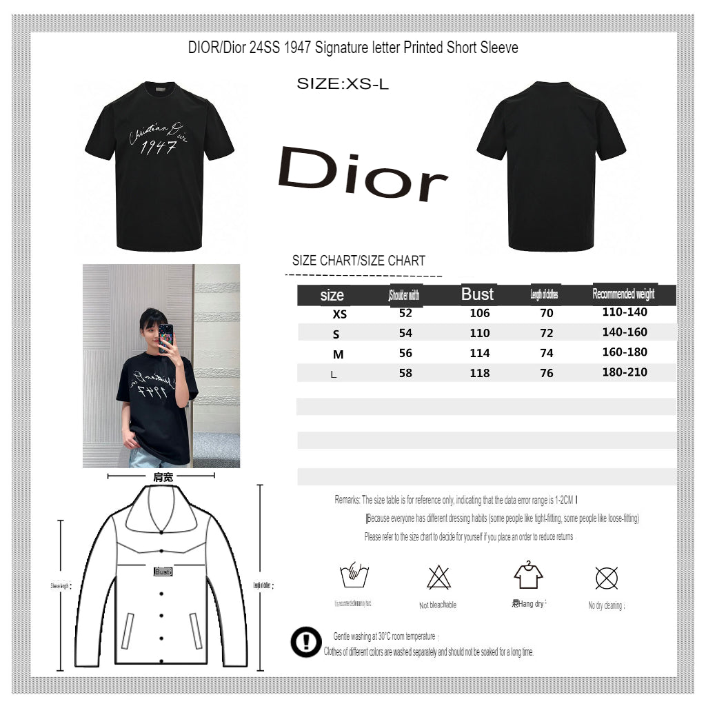 Dior 1947 Signature Black T-Shirt - Phantom Kicks