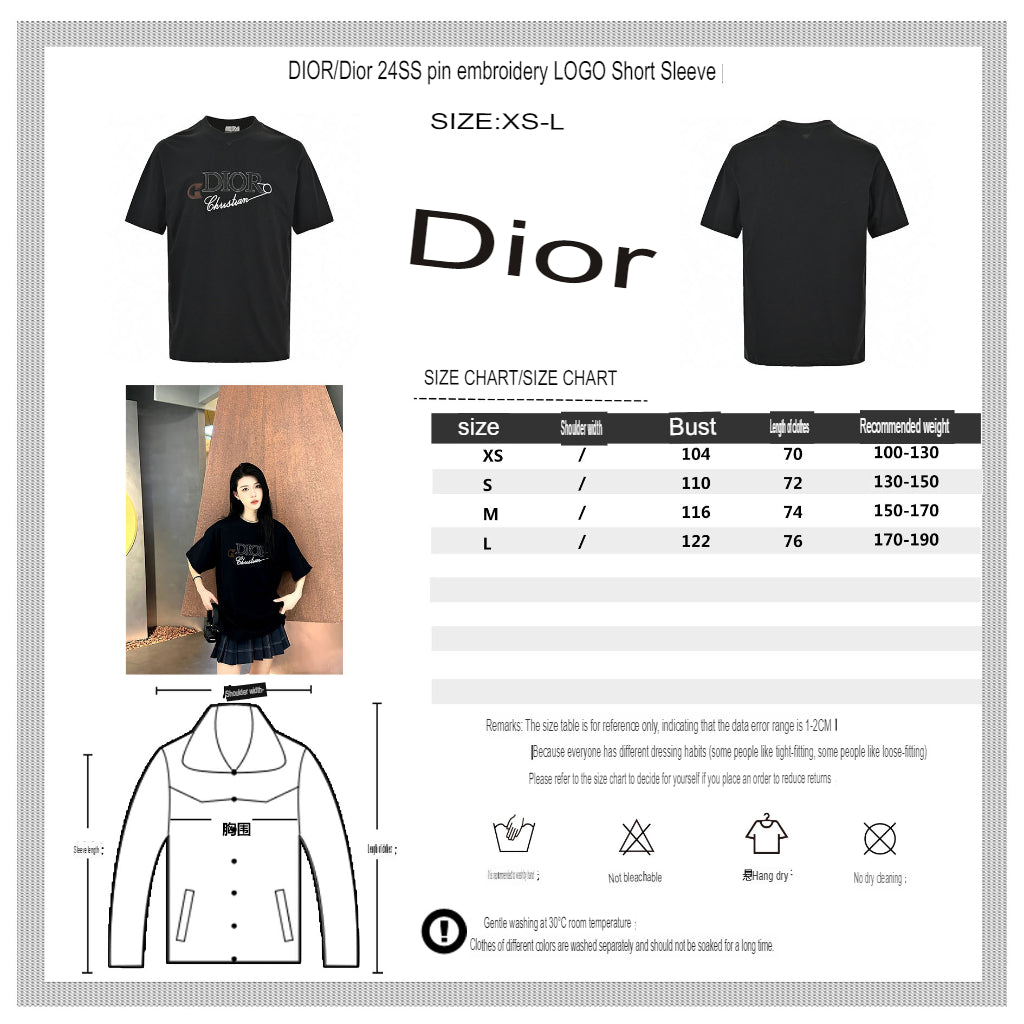 Dior Safety Pin Logo Black T-Shirt - Phantom Kicks