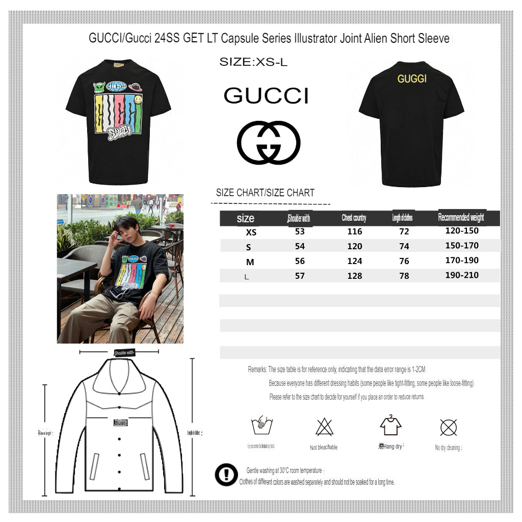 Gucci Cartoon Graphic T-Shirt (Black) - Phantom Kicks