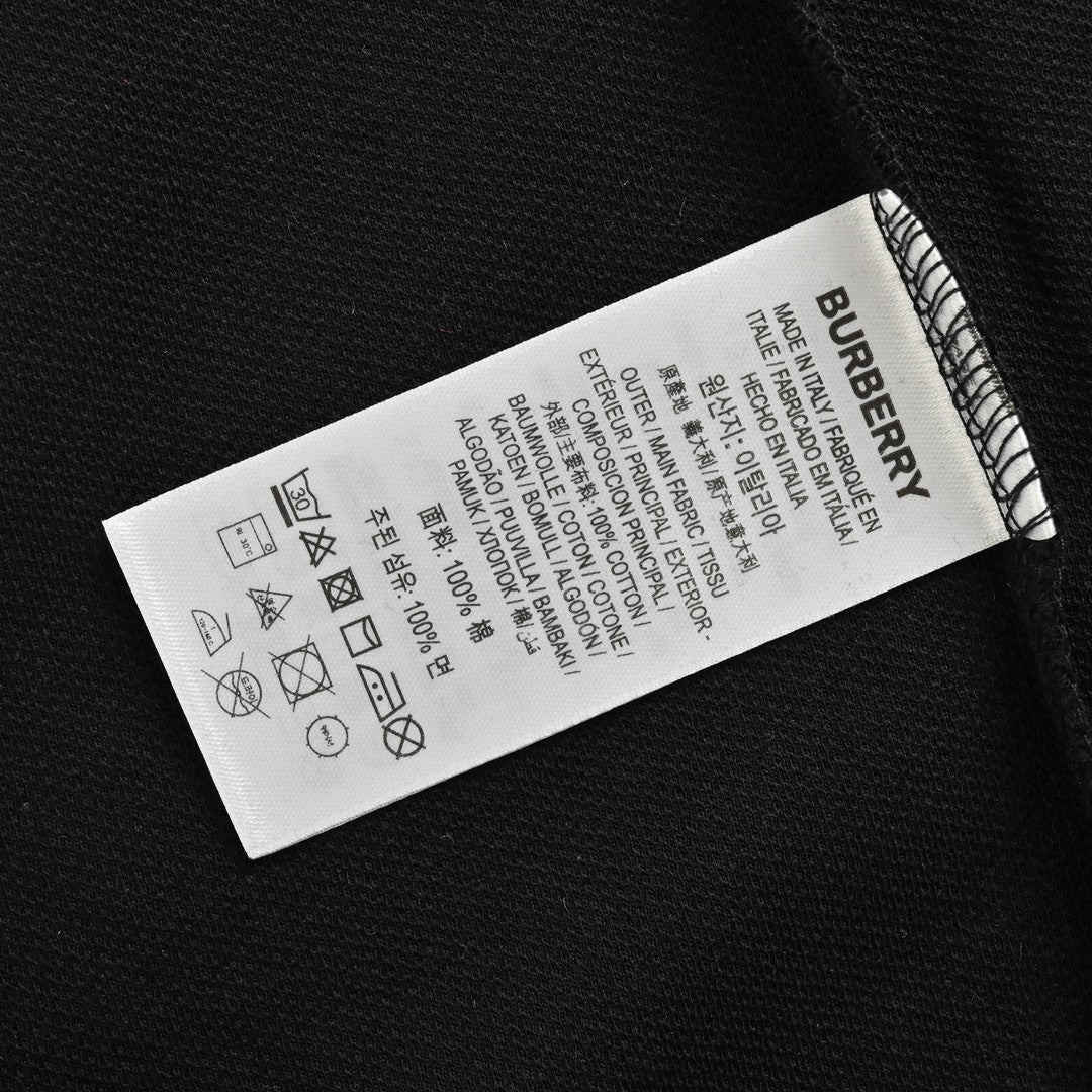 BURBERRY CHECK COLLAR POLO SHIRT BLACK - Phantom Kicks