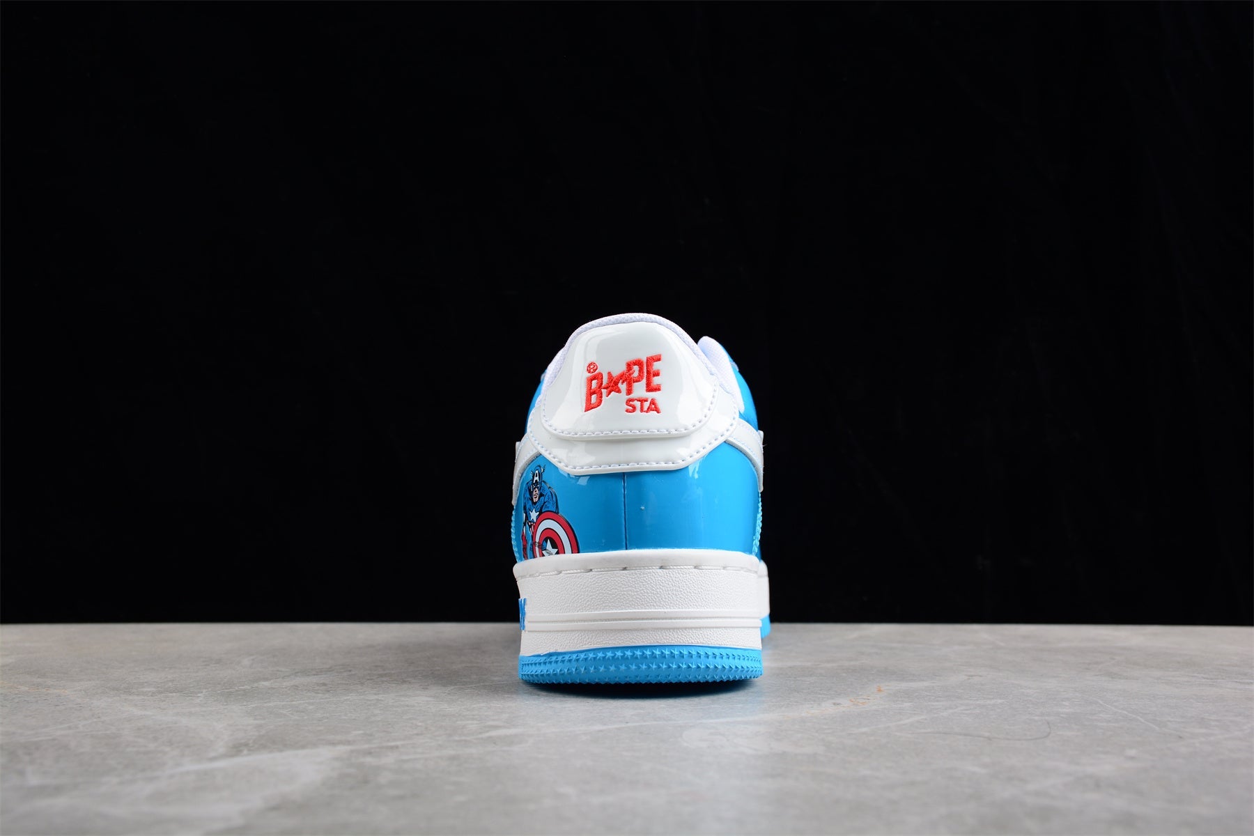 BAPE STA Low-Top Sneakers in Blue and Red Captain America Edition - Phantom Kicks