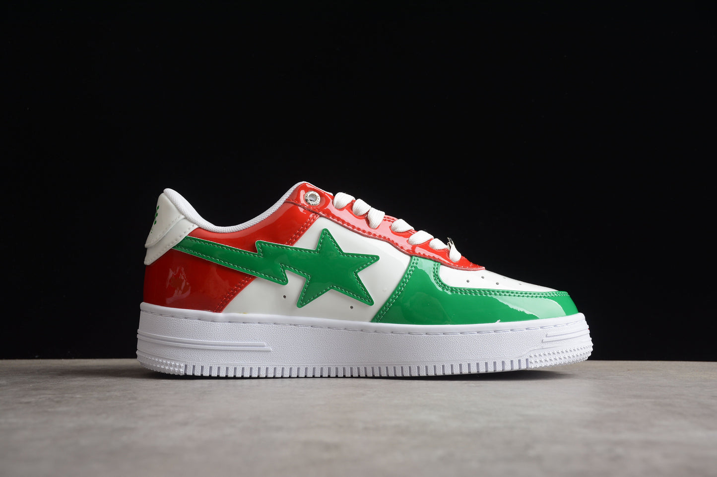 BAPE STA Low-Top Sneakers in Red, Green, and White - Phantom Kicks