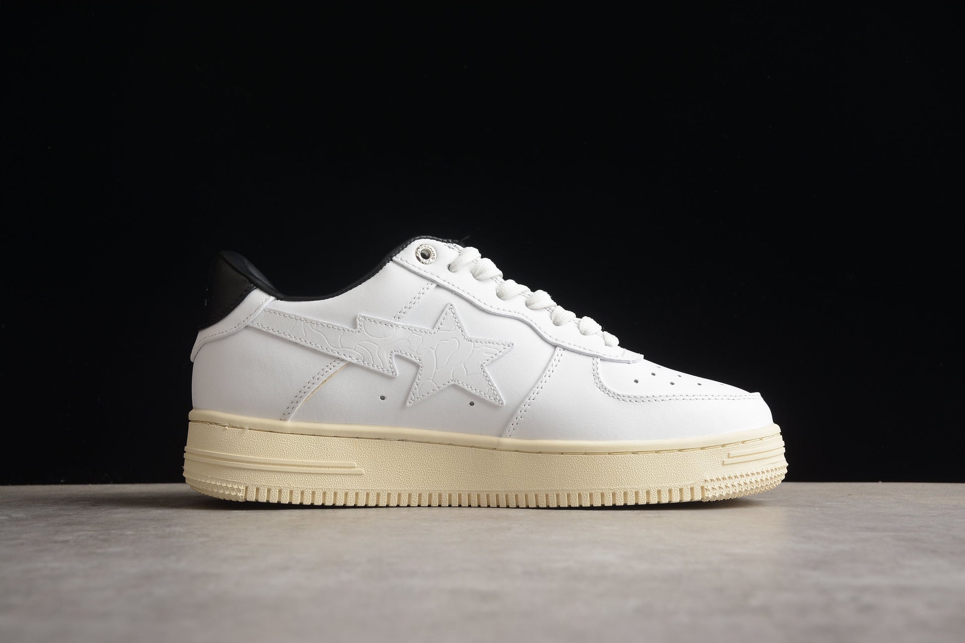 BAPE STA Low-Top Sneakers in White and Black - Phantom Kicks
