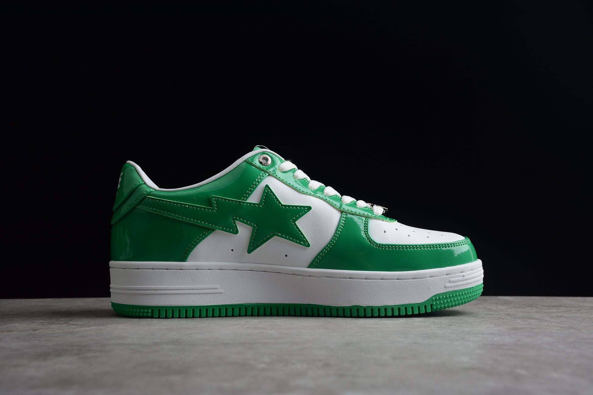 BAPE STA Low-Top Green and White Sneakers - Phantom Kicks