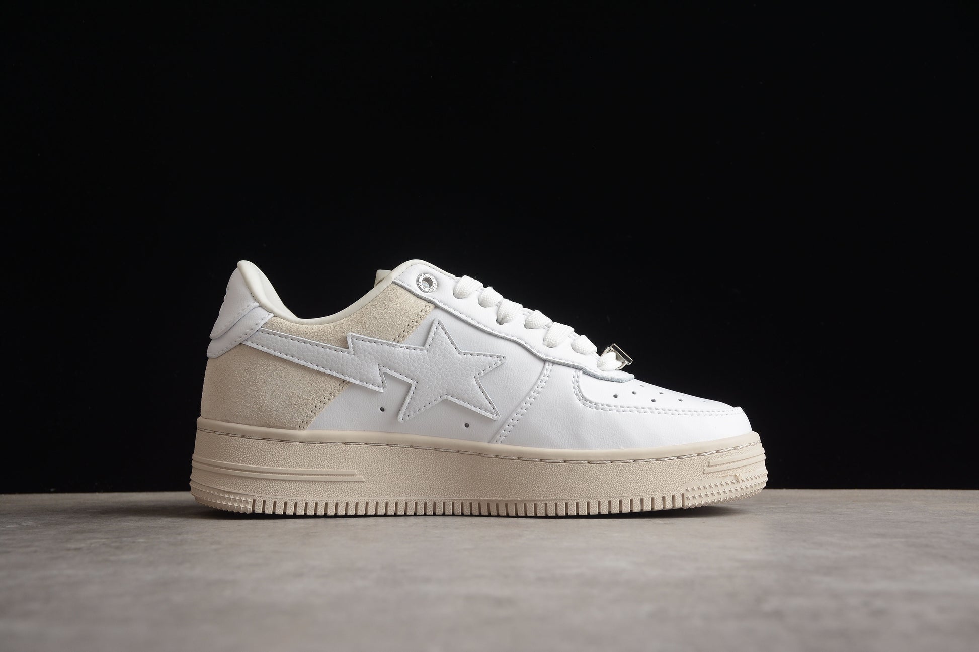 BAPE STA Low-Top Sneakers in White and Cream - Phantom Kicks