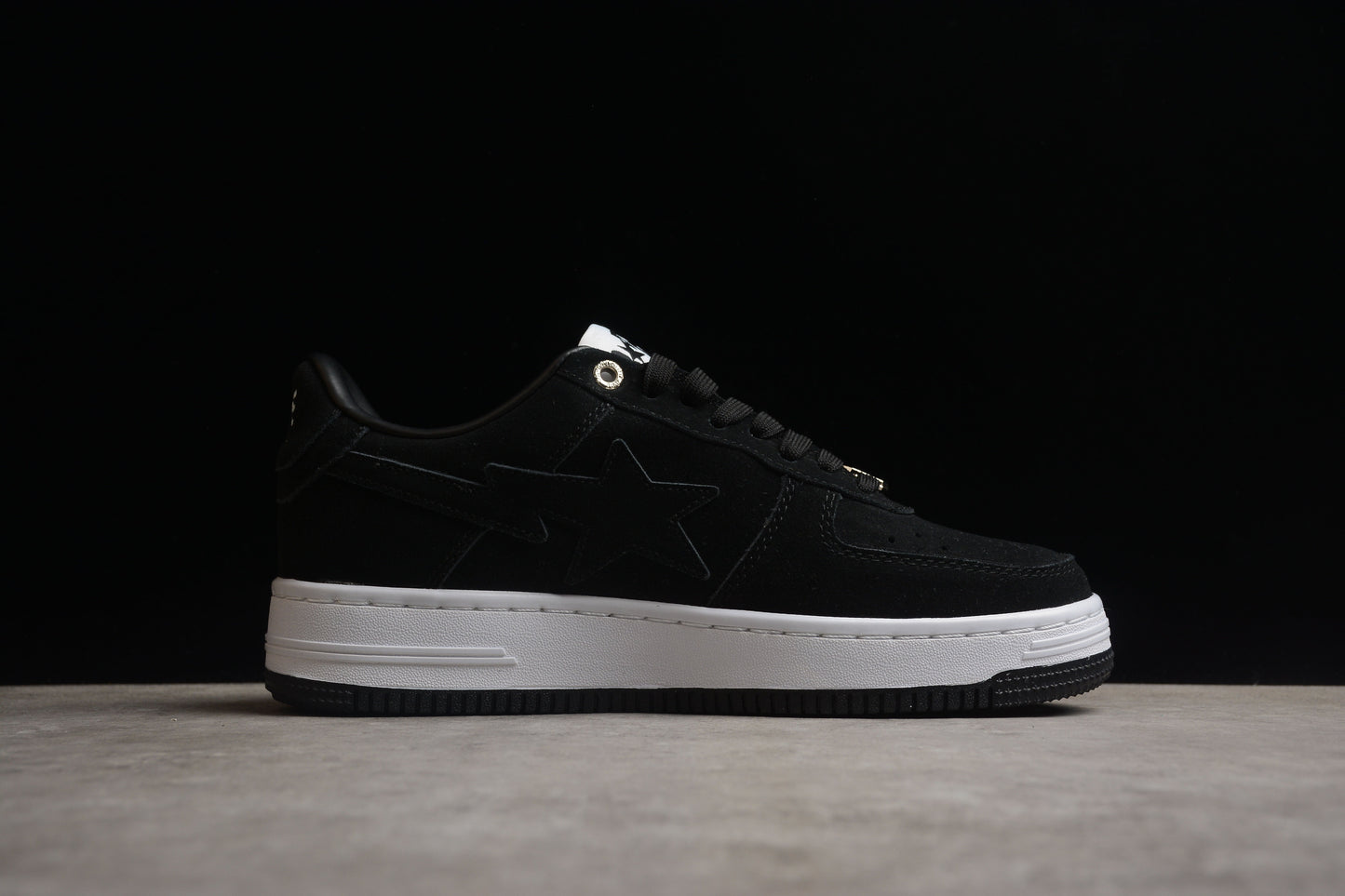 BAPE STA Low-Top Black Suede Sneakers - Phantom Kicks