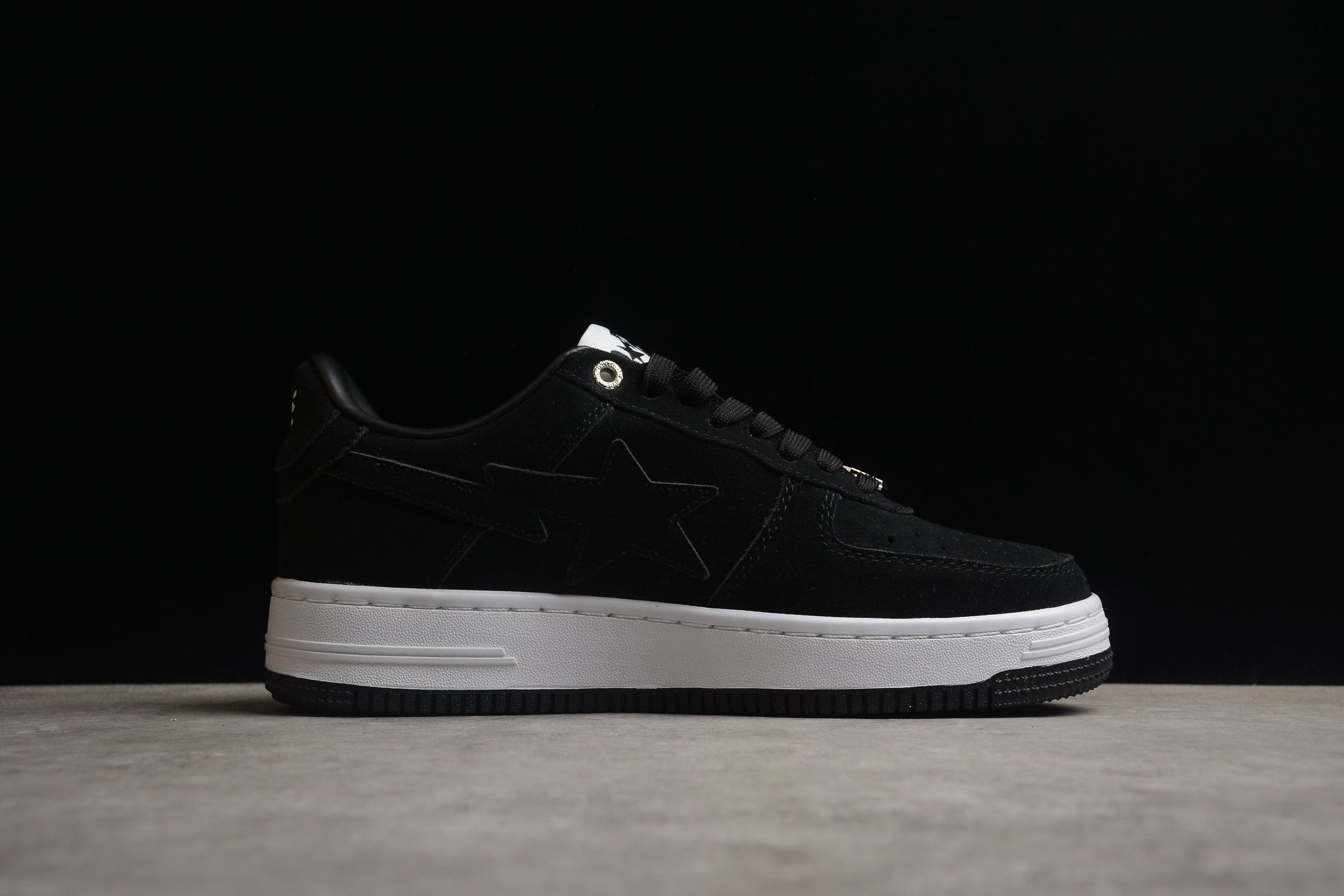 BAPE STA Low-Top Black Suede Sneakers - Phantom Kicks