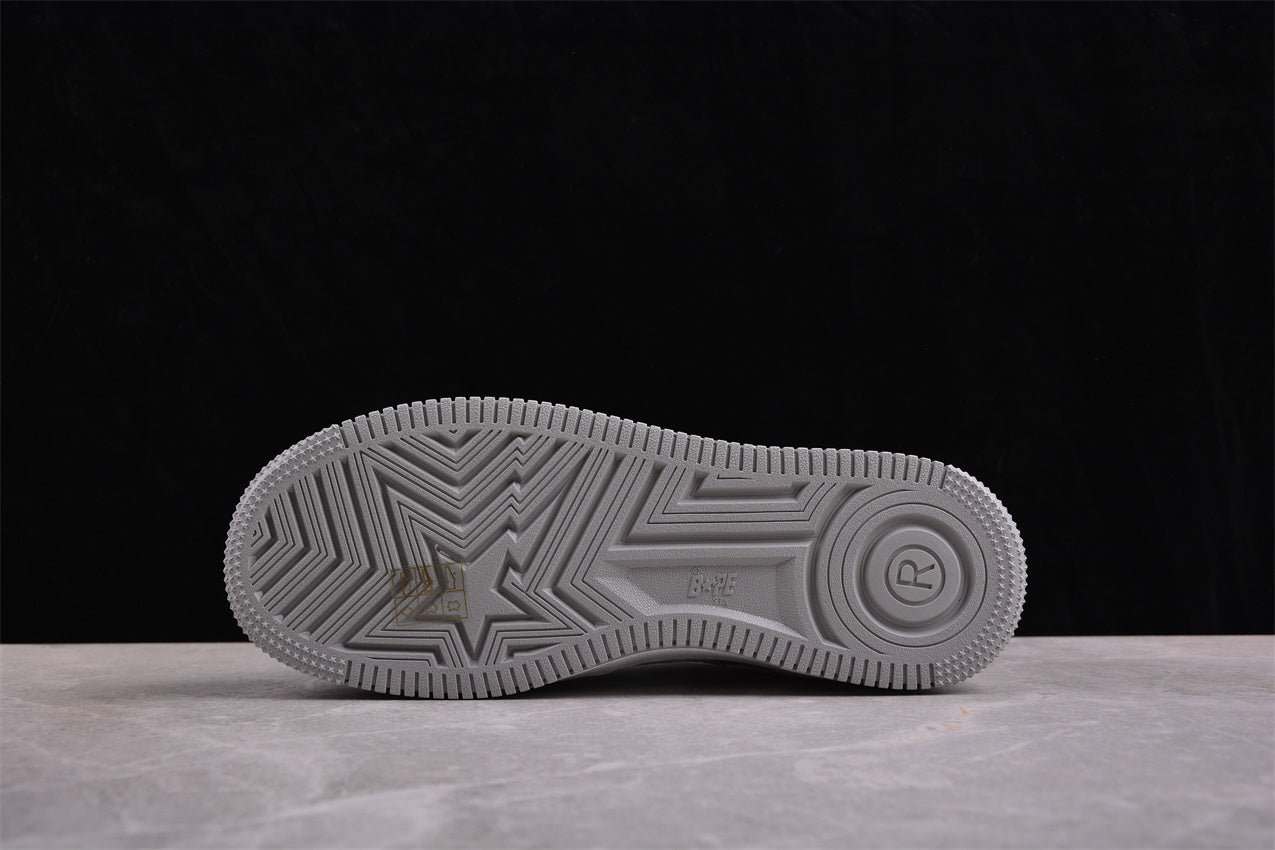 BAPE STA Low-Top Sneakers in White and Grey - Phantom Kicks