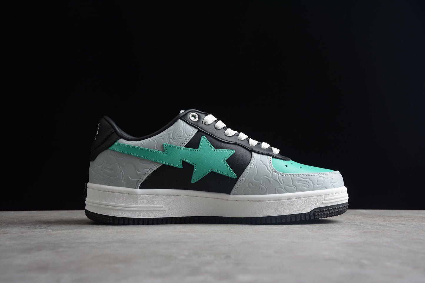 BAPE STA Low-Top Aqua and Grey Sneakers - Phantom Kicks