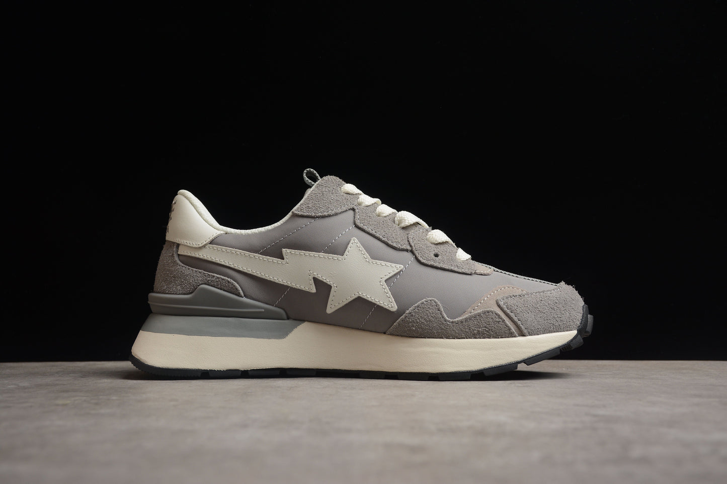BAPE STA Runner Sneakers in Grey and White - Phantom Kicks