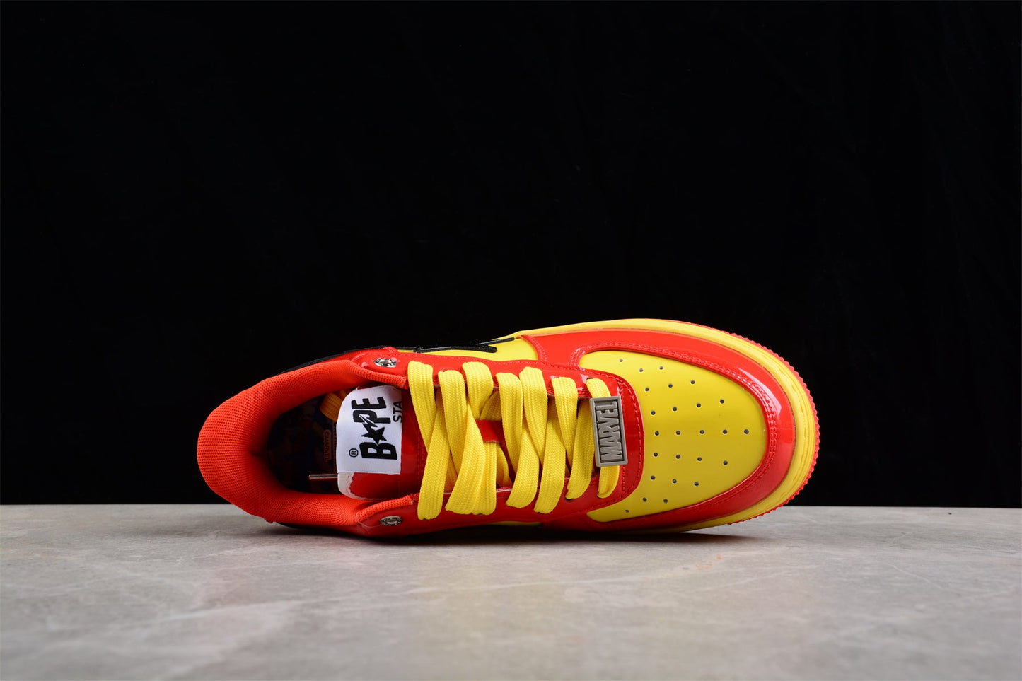 BAPE STA Low-Top Sneakers in Red and Yellow Iron Man Edition - Phantom Kicks