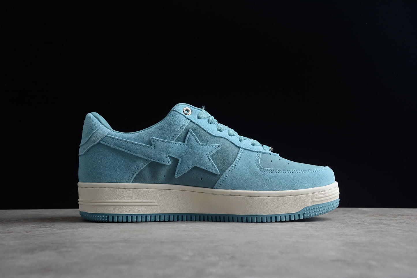 BAPE STA Low-Top Blue Suede Sneakers - Phantom Kicks