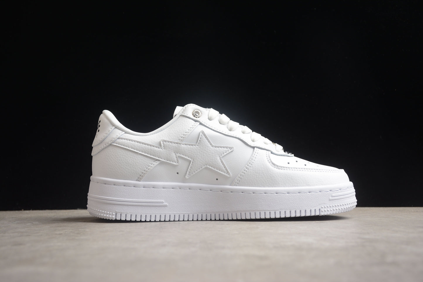 BAPE STA Low-Top Sneakers in All-White - Phantom Kicks