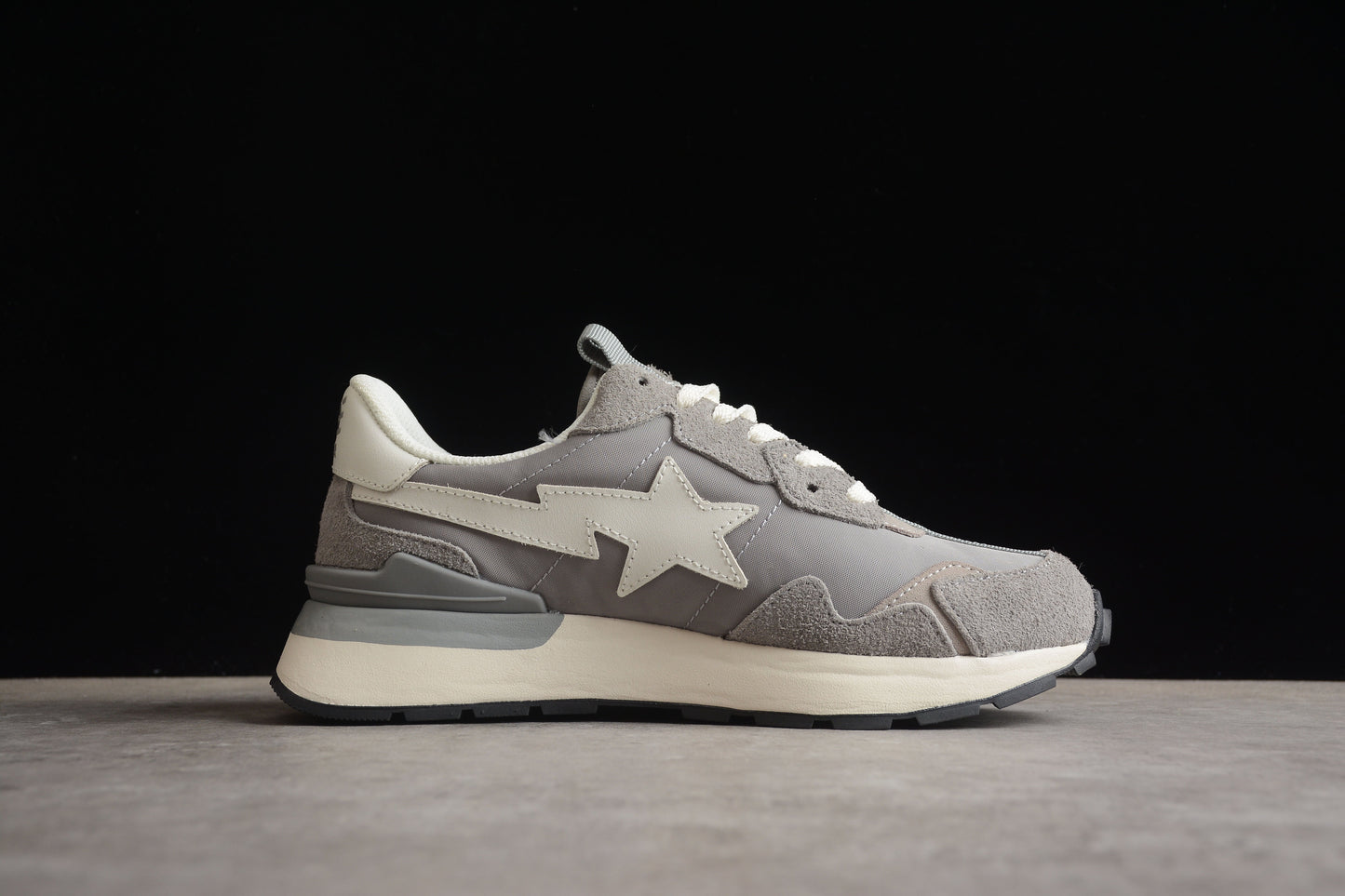 BAPE STA Runner Sneakers in Grey and White - Phantom Kicks