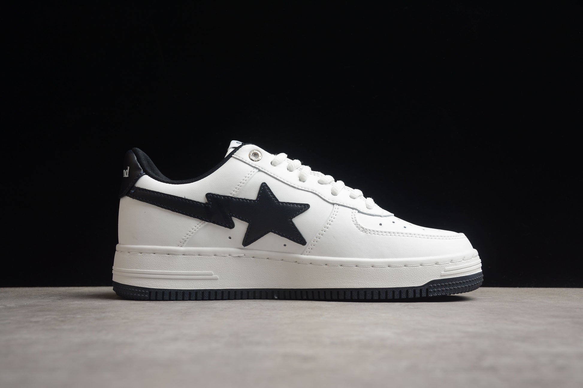 BAPE STA Low-Top White and Black Sneakers - Phantom Kicks