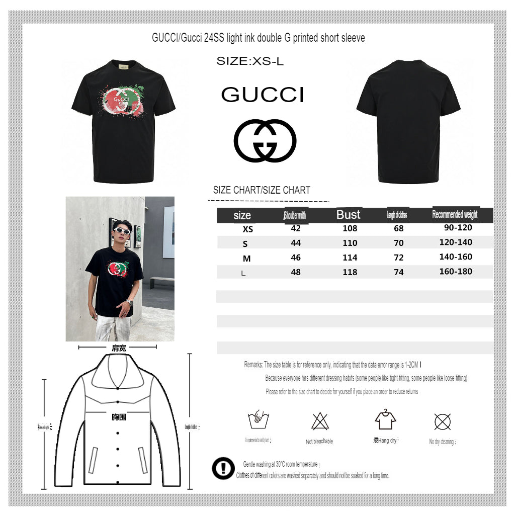 Gucci Splatter Logo T-Shirt (Black) - Phantom Kicks
