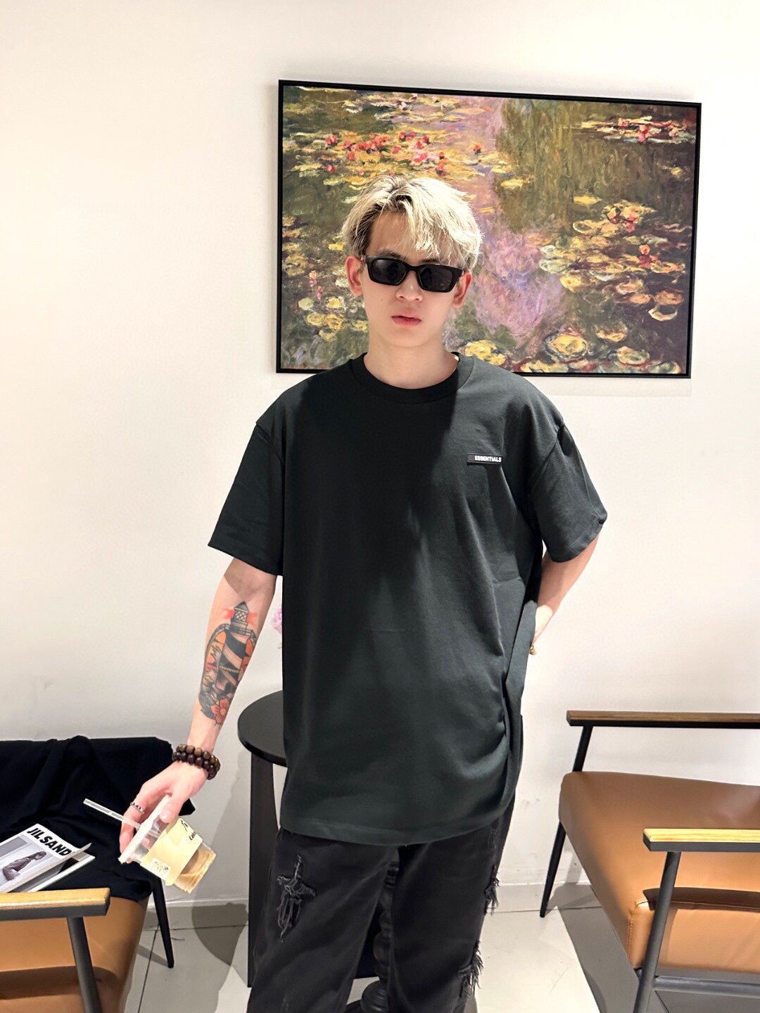 Fear of God Essentials Logo T-Shirt - Black - Phantom Kicks