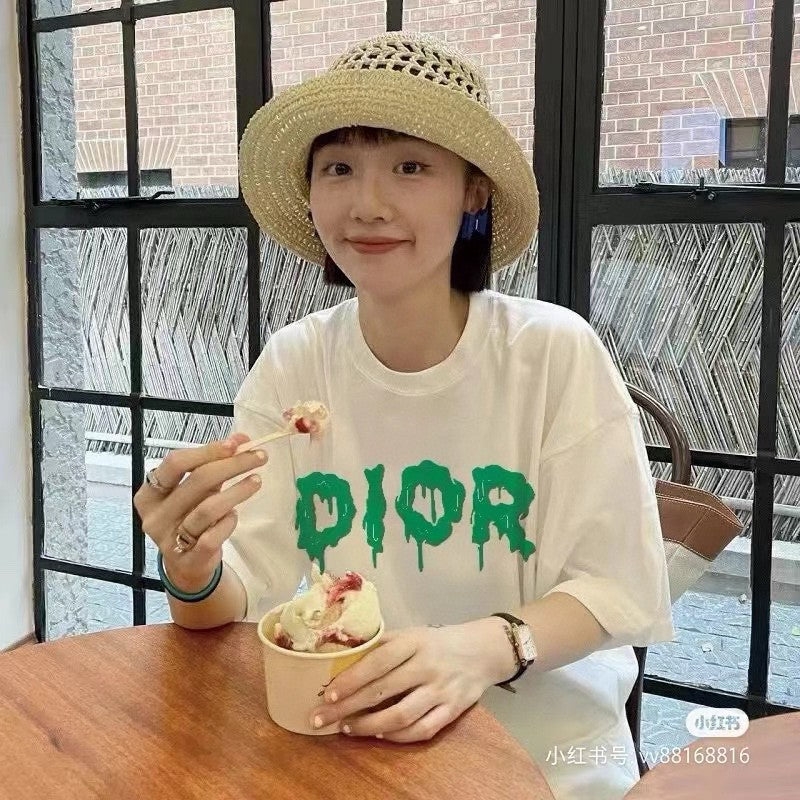 Dior Dripping Logo T-Shirt (White) - Phantom Kicks