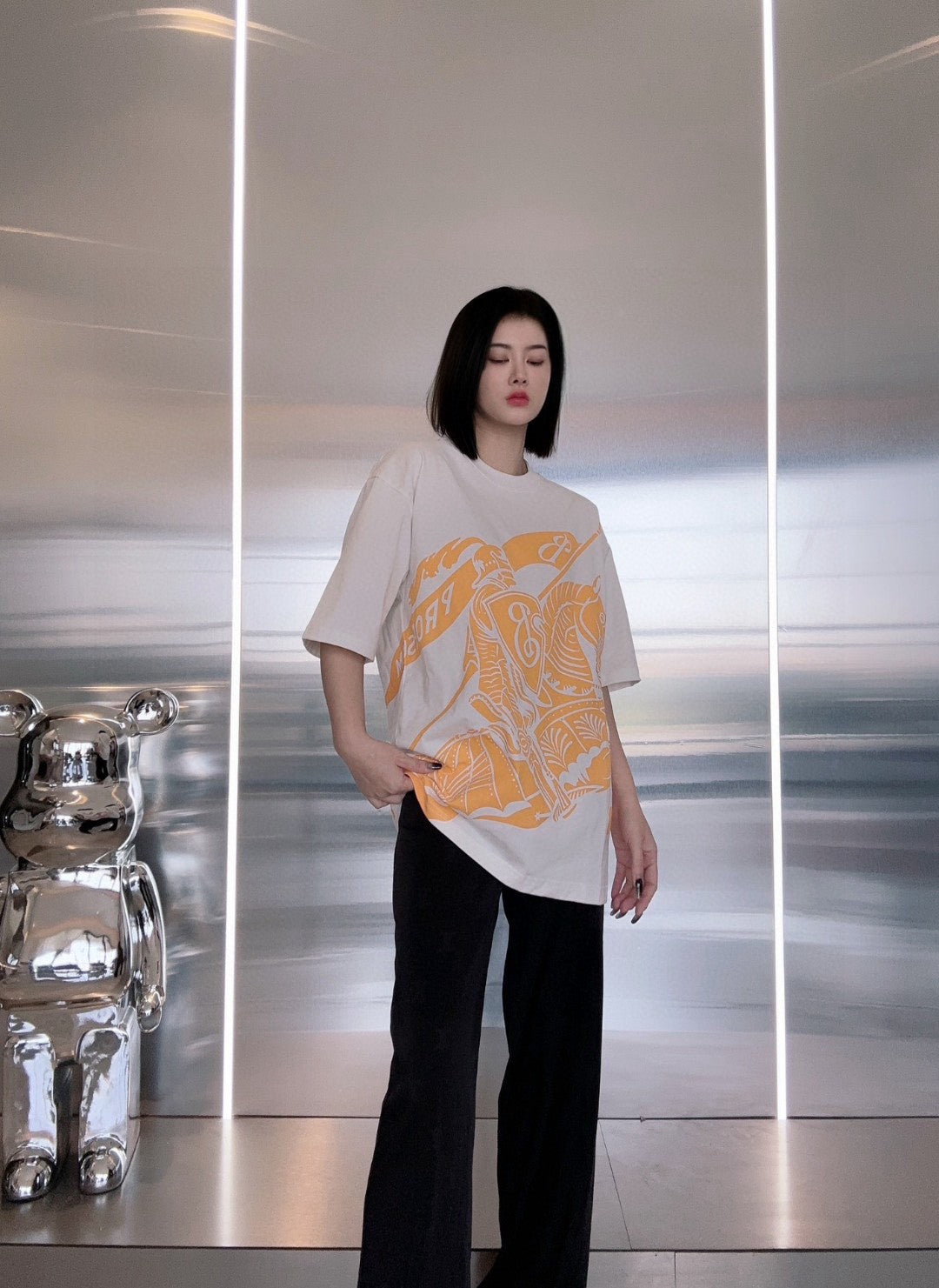 Burberry Knight Print T-Shirt (Cream/Orange) - Phantom Kicks