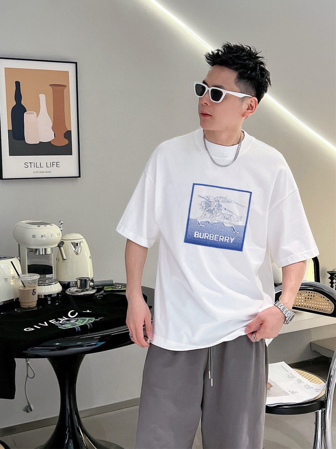 Burberry Knight Logo T-Shirt (White) - Phantom Kicks