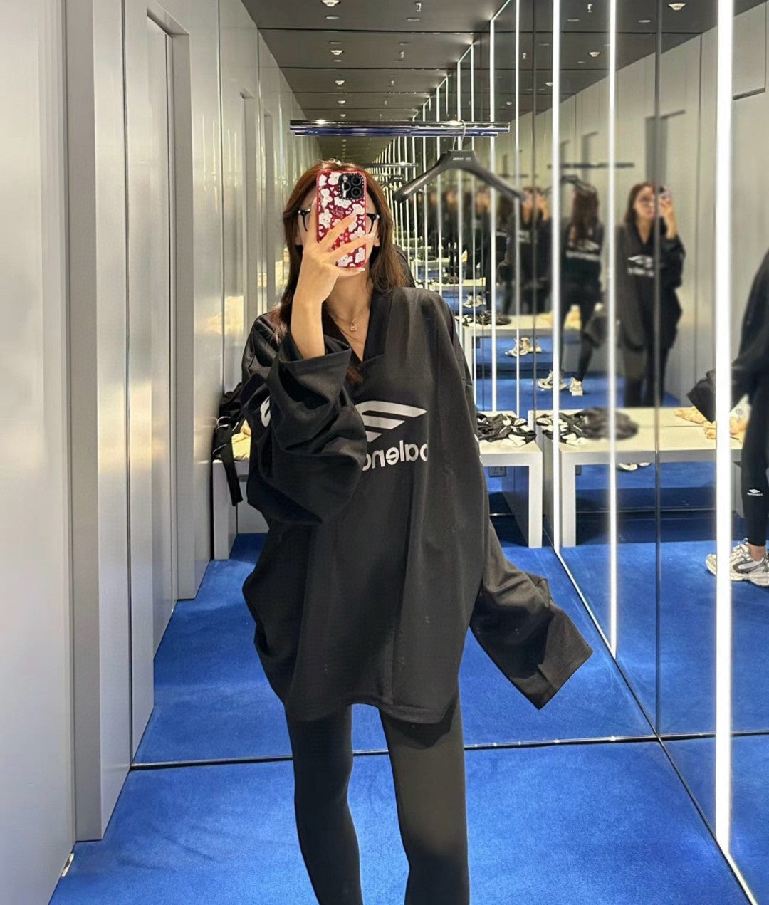 Balenciaga Long Sleeve Logo Shirt - Black - Phantom Kicks