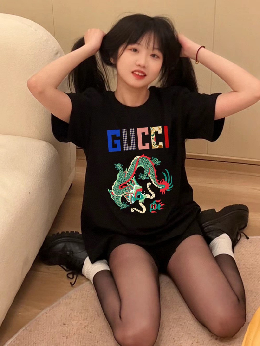 Gucci Dragon Graphic T-Shirt (Black) - Phantom Kicks