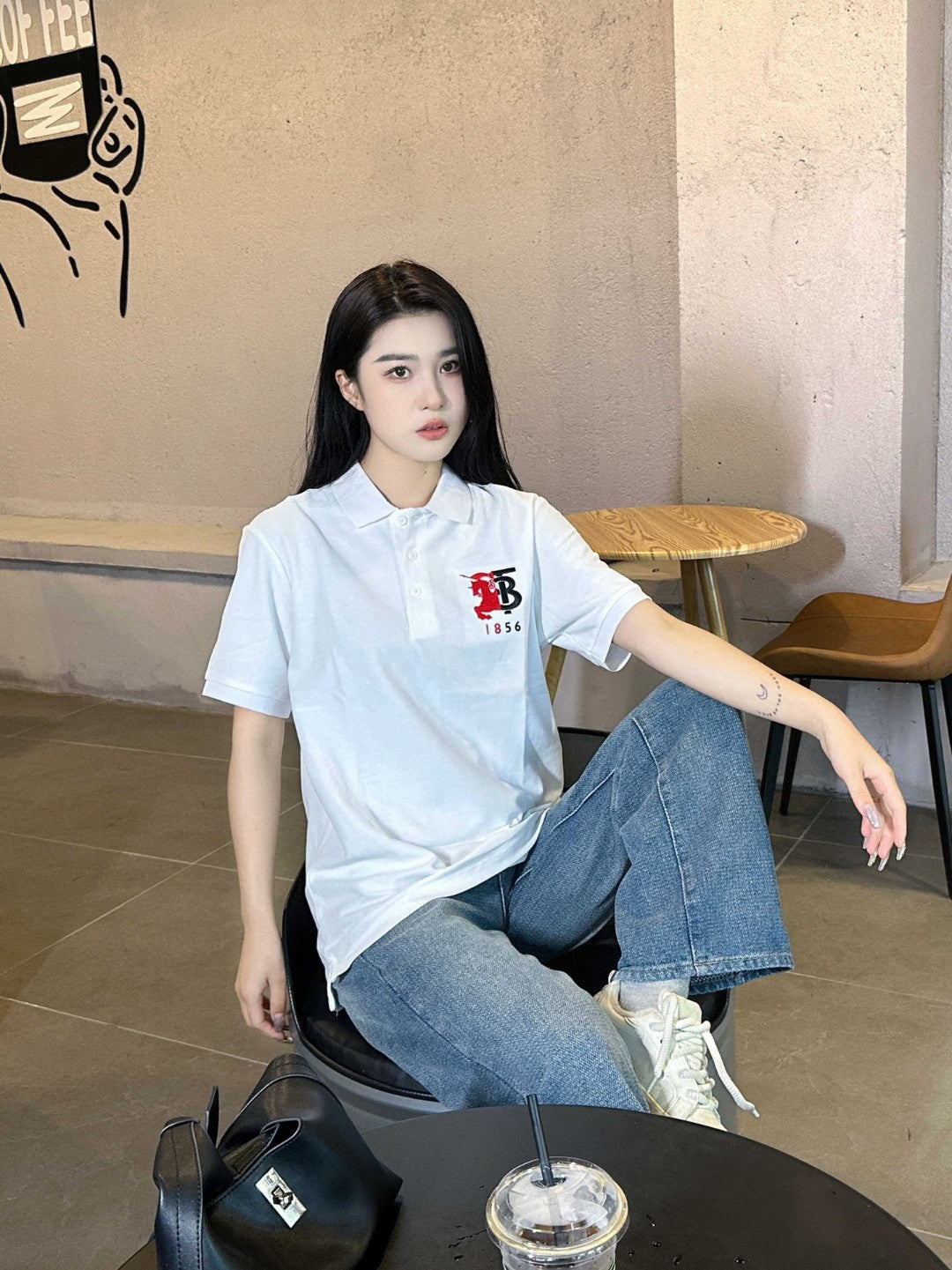 Burberry Monogram Logo Polo Shirt (White) - Phantom Kicks