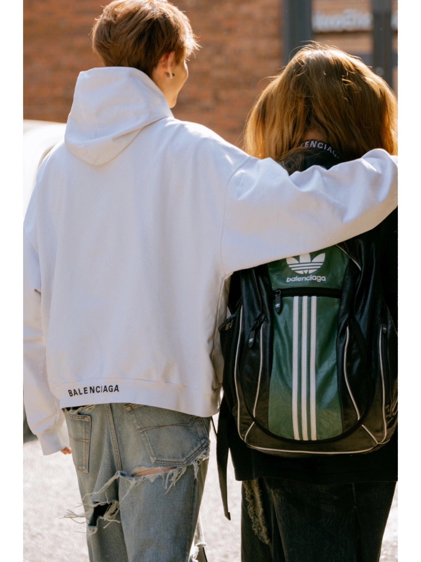 Balenciaga White Hoodie with "I Love" Graphic - Phantom Kicks