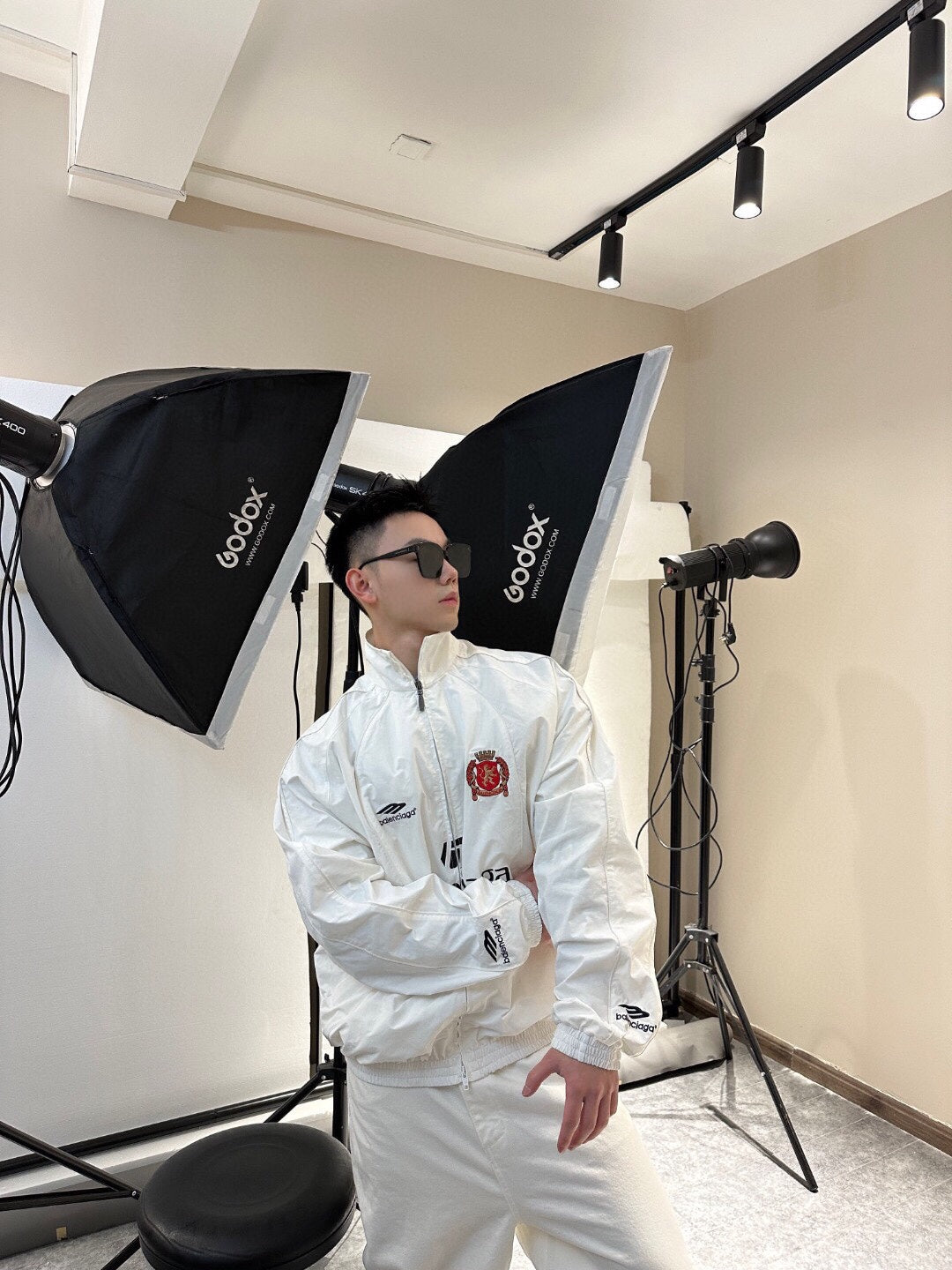 Balenciaga White Zip-Up Track Jacket - Phantom Kicks