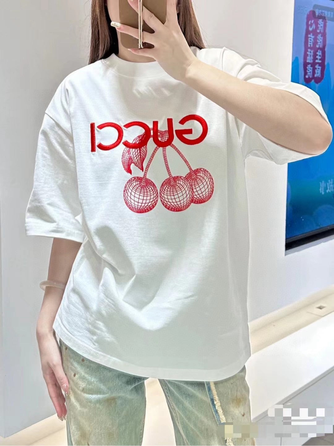 Gucci Cherry Graphic T-Shirt (White) - Phantom Kicks
