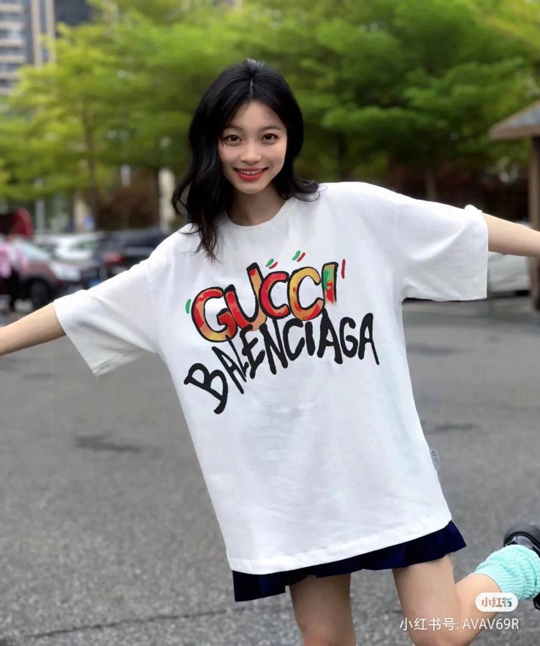 Gucci x Balenciaga Collaboration T-Shirt (White) - Phantom Kicks