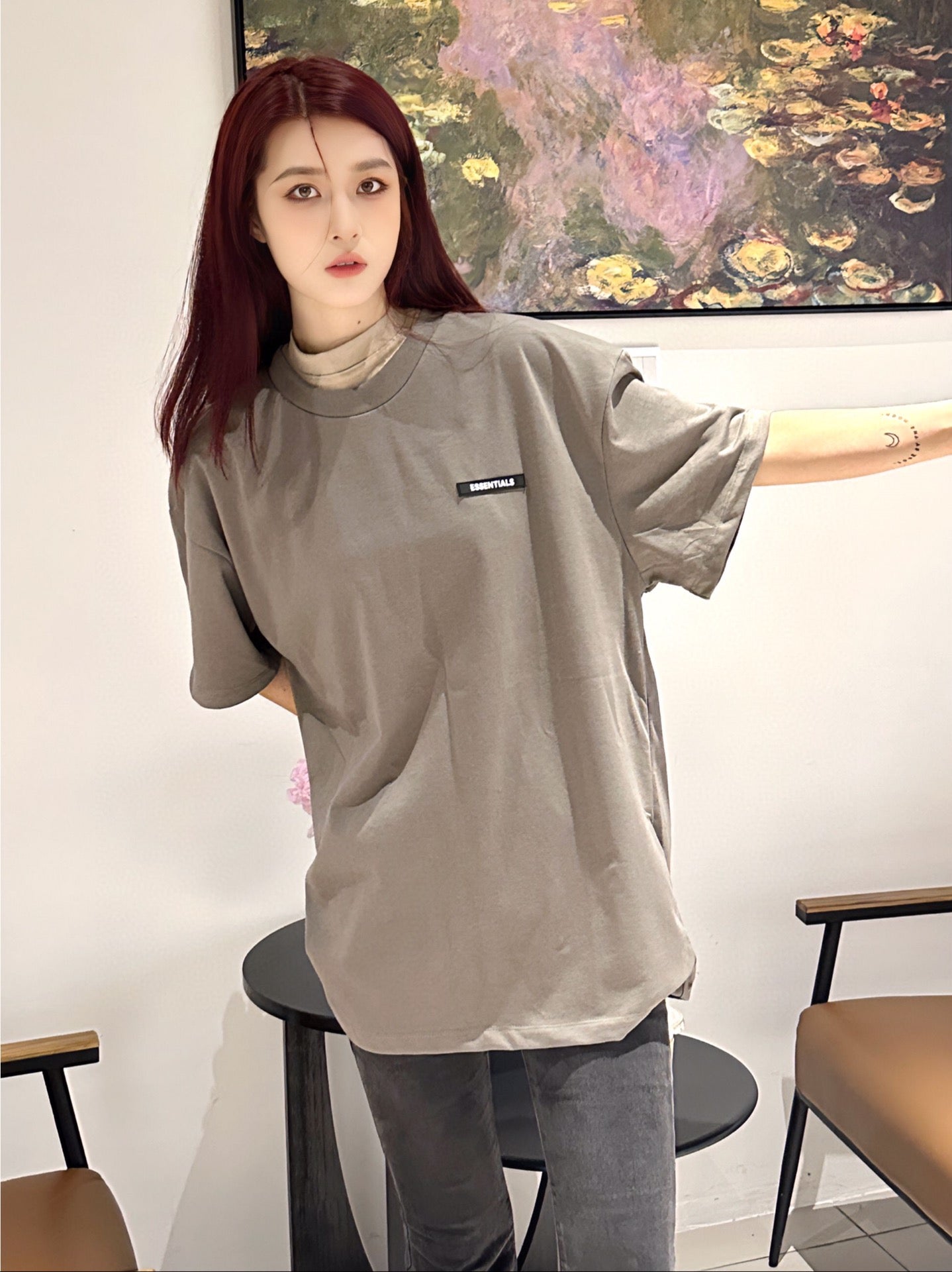 Fear of God Essentials Logo T-Shirt - Taupe - Phantom Kicks