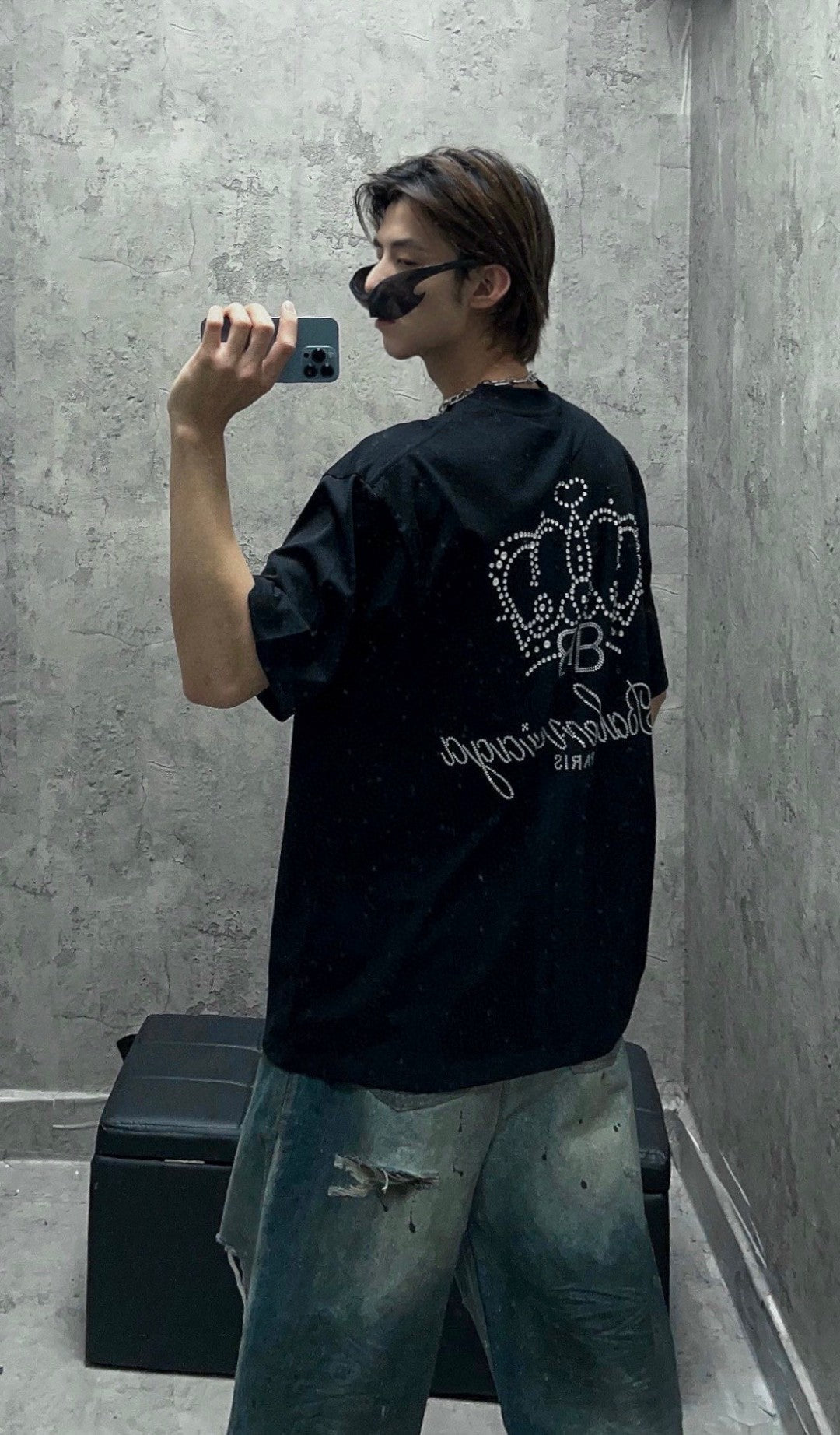 Balenciaga Plain Black T-Shirt - Phantom Kicks