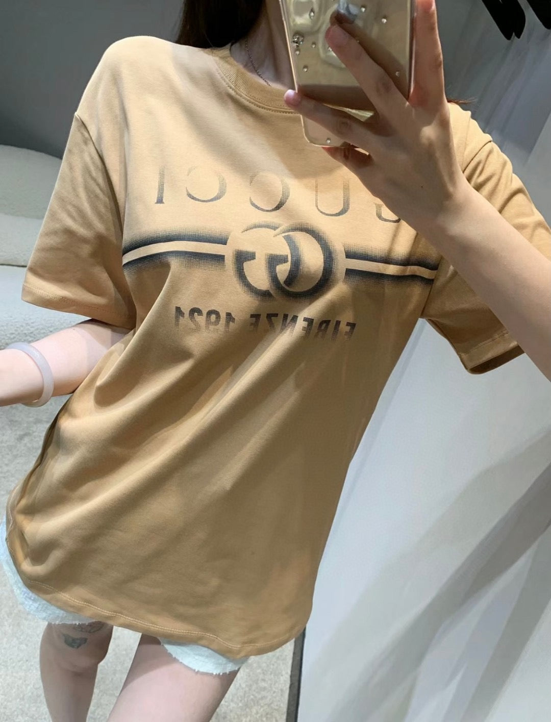 Gucci Tan T-Shirt with Firenze 1921 Logo - Phantom Kicks